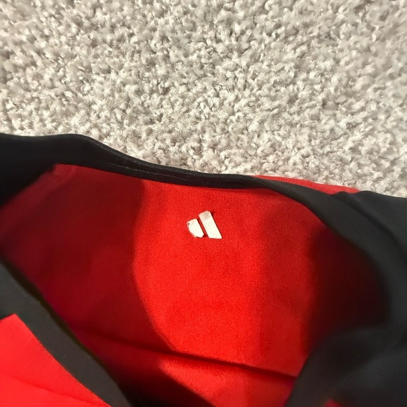 Like new! Boys red black adidas short sleeve baseball soccer ringer shirt med - Picture 2 of 3